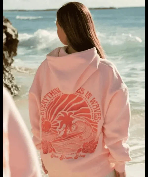 Pink Palm Puff Hoodie