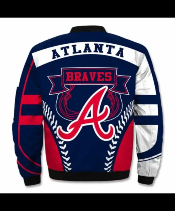 Atlanta Braves Blue and White Bomber Jacket