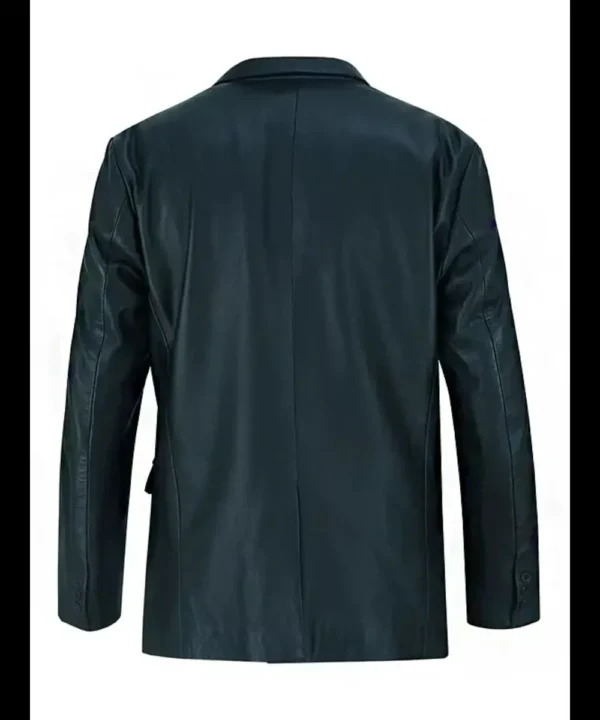 Mens Black Luxurious Leather Blazer