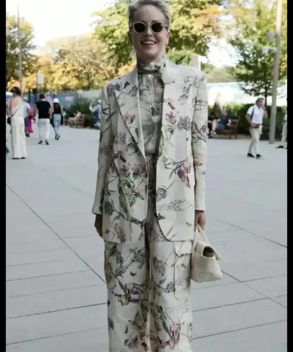 Paris Olympics 2024 Sharon Stone Floral Suit