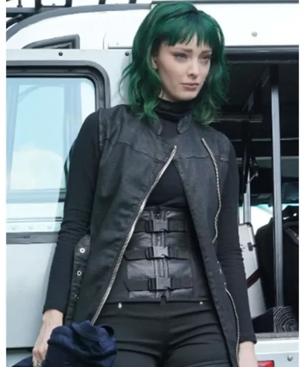 Lorna Dane The Gifted Black Sleeveless Leather Coat