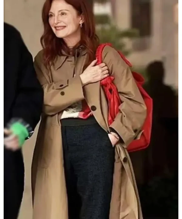 The Room Next Door 2024 Julianne Moore Brown Coat