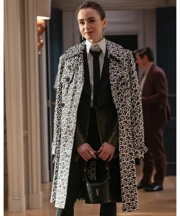 Emily In Paris S04 Lily Collins Geometric Coat
