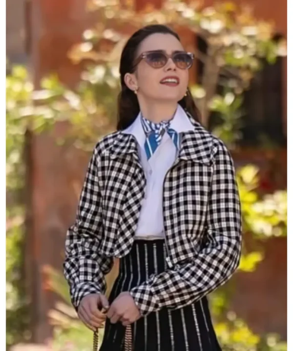 Emily In Paris S04 Lily Collins Plaid Jacket