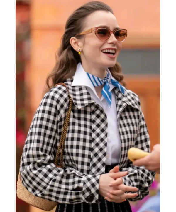 Emily In Paris S04 Lily Collins Plaid Jacket