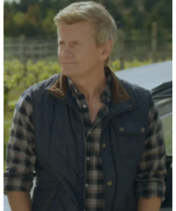 Under The Vines S03 Charles Edwards Blue Quilted Vest