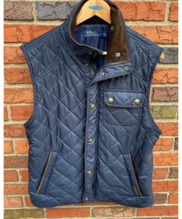 Under The Vines S03 Charles Edwards Blue Quilted Vest