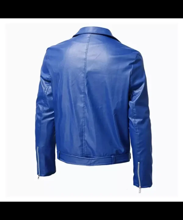 Blue Leather Jacket Mens