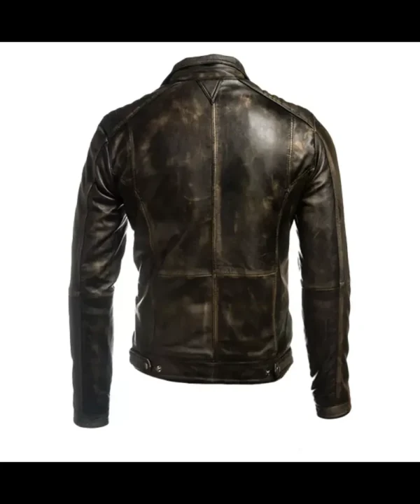 Men’s Vintage Biker Retro Motorcycle Distressed Leather Jacket