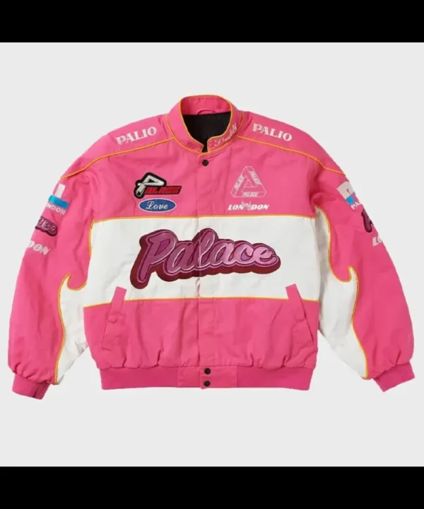 Palace Fast Pink Cotton Varsity Jacket