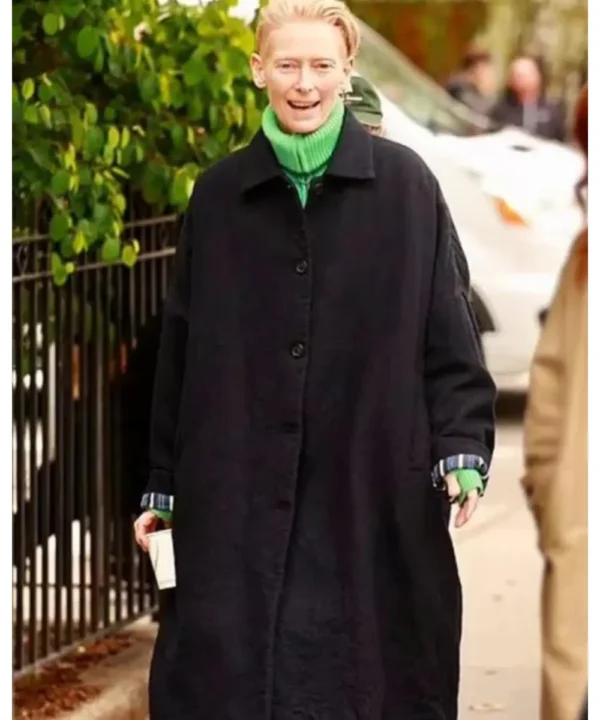 The Room Next Door 2024 Tilda Swinton Black Coat