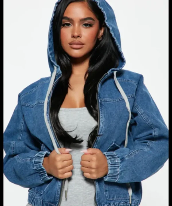 Resurrected Rides 2024 Lacey Blair Hooded Denim Jacket