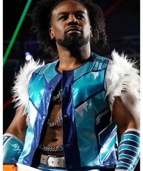 Xavier Woods WWE Monday Night RAW Blue Leather Vest