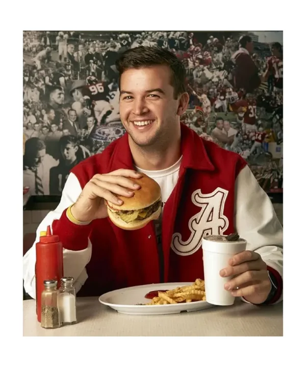 Alabama Crimson Tide Red and White Varsity Jacket