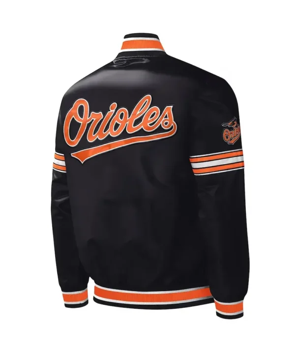 Baltimore Orioles Midfield Black Satin Jacket