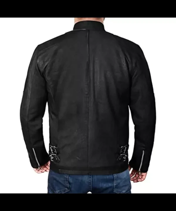 Slim Fit Black Racer Jacket