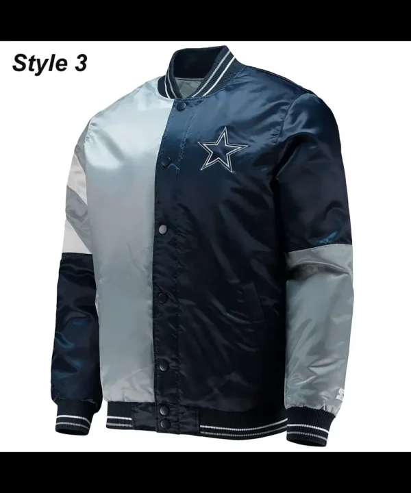 Dallas Cowboys The Tradition II Satin Blue and Grey Jacket