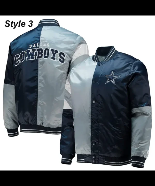 Dallas Cowboys The Tradition II Satin Blue and Grey Jacket