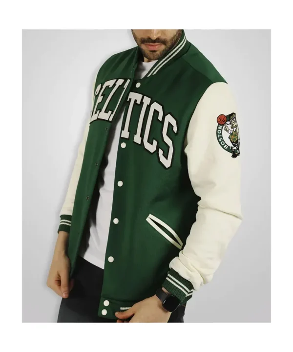 Boston Celtics Varsity Green and Off White Jacket