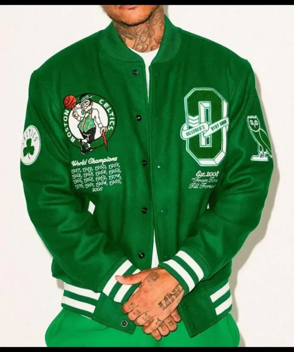 OVO Boston Celtics Varsity Green Wool Jacket