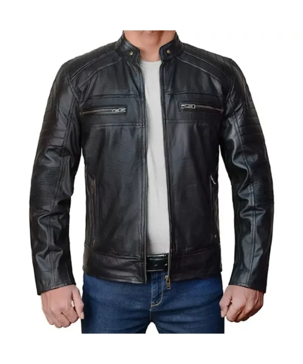 Cafe Racer Lambskin Leather Jacket