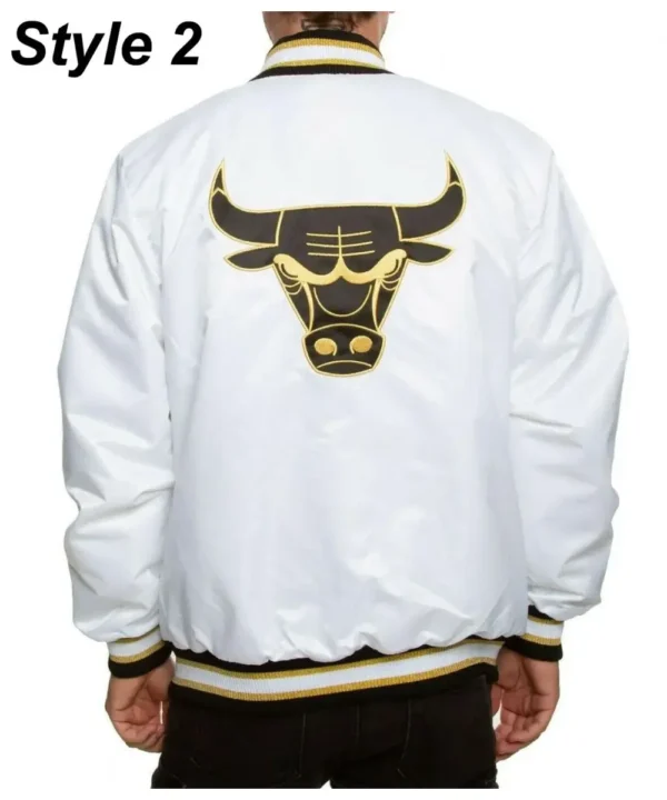 Chicago Bulls White Satin Jacket