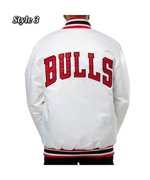 Chicago Bulls White Satin Jacket