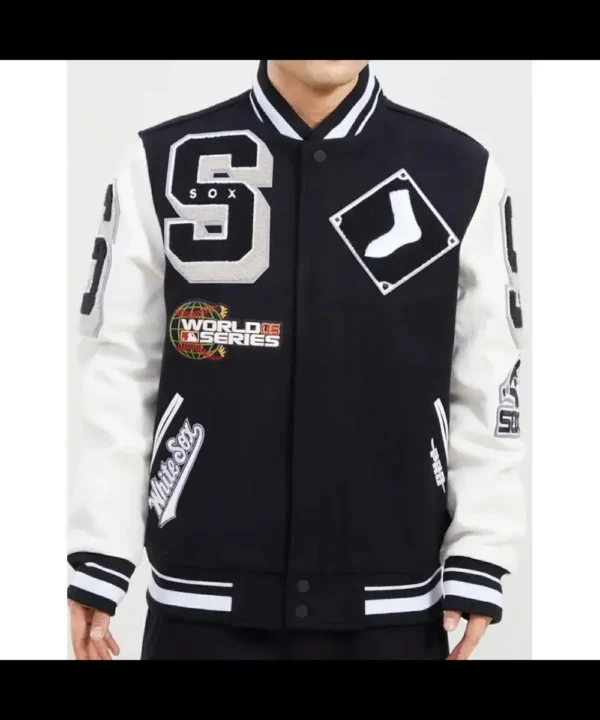 Chicago White Sox Mashup Varsity Black and White Jacket