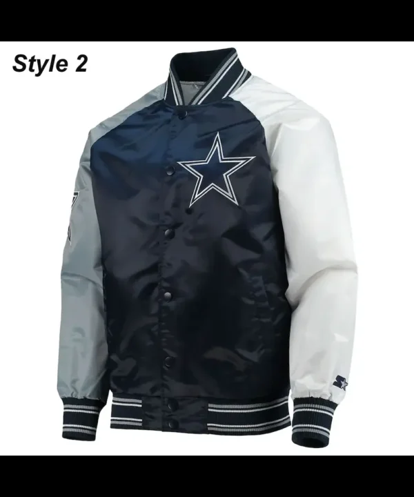 Dallas Cowboys The Tradition II Satin Blue and Grey Jacket