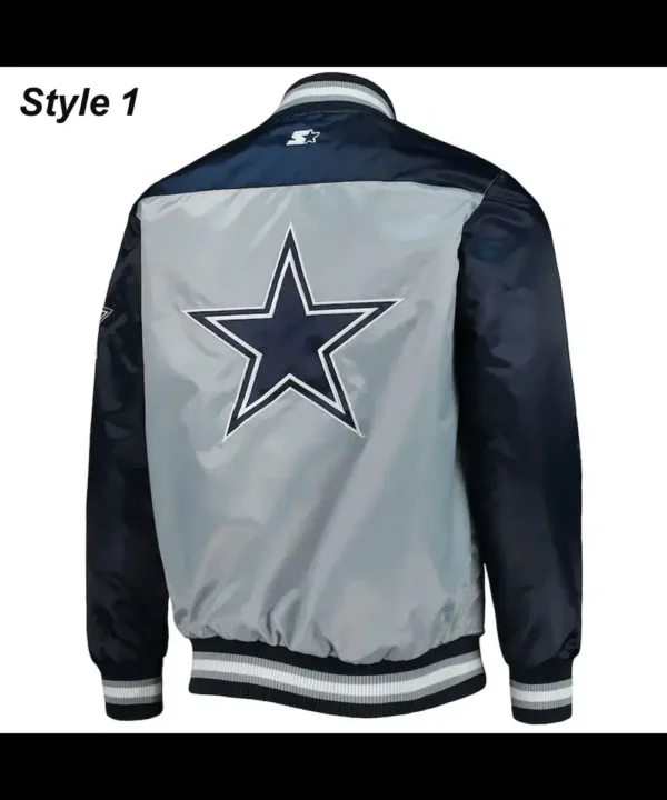 Dallas Cowboys The Tradition II Satin Blue and Grey Jacket