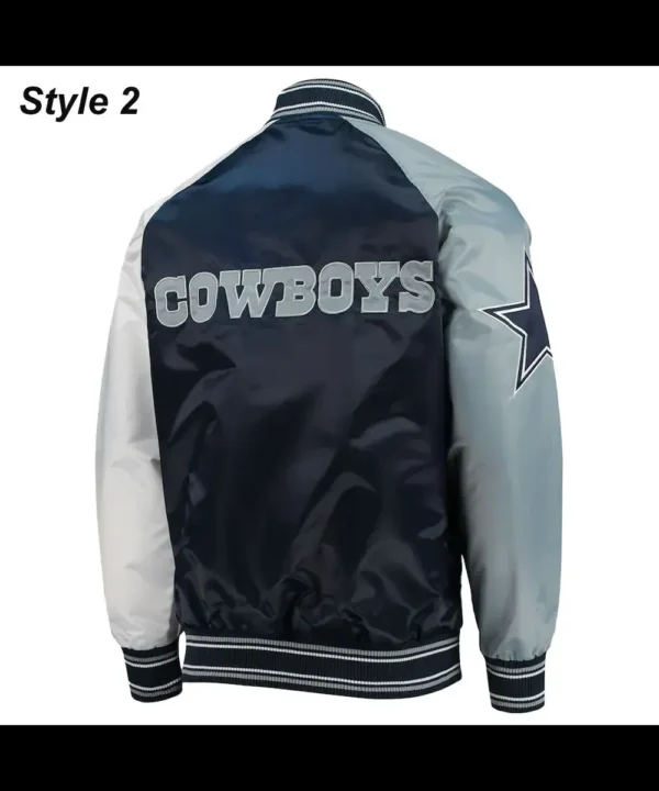 Dallas Cowboys The Tradition II Satin Blue and Grey Jacket