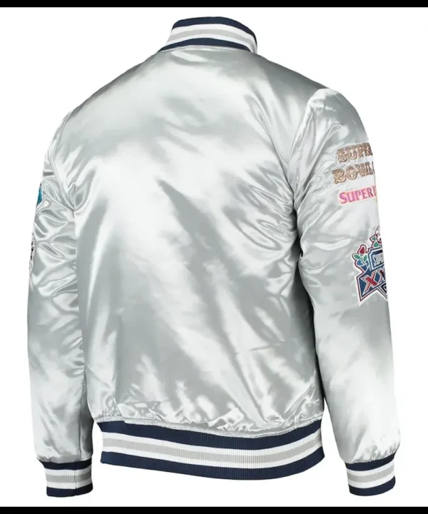 Varsity Dallas Cowboys Silver Satin Jacket