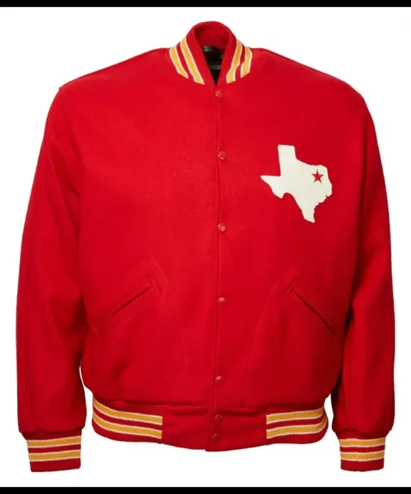 Travis Kelce Dallas Texans Red Varsity Wool Jacket