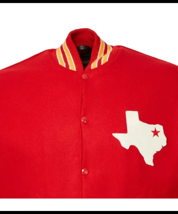 Travis Kelce Dallas Texans Red Varsity Wool Jacket