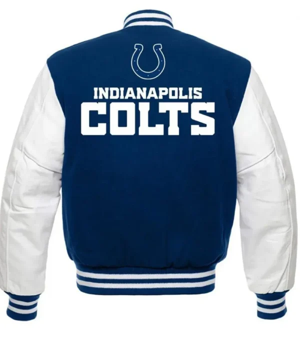 Indianapolis Colts Blue and White Letterman Jacket