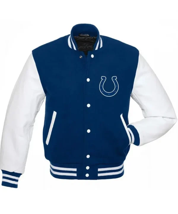 Indianapolis Colts Blue and White Letterman Jacket