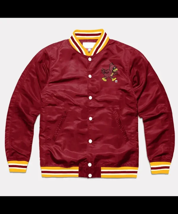 Iowa State Cyclones Burgundy Varsity Satin Jacket