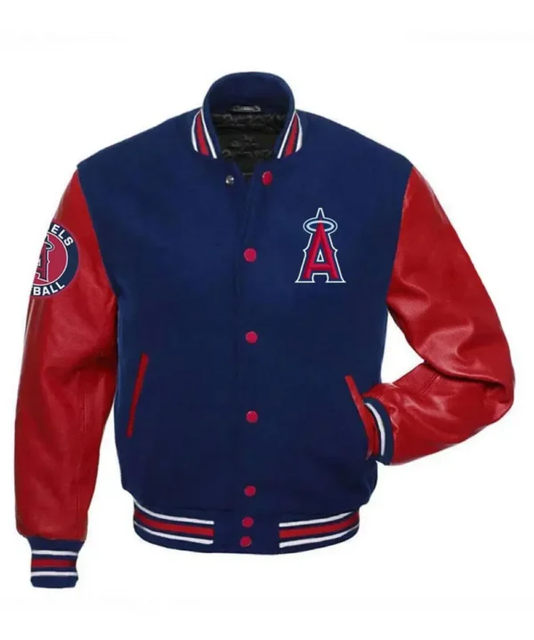 LA Angels Red and Blue Letterman Jacket