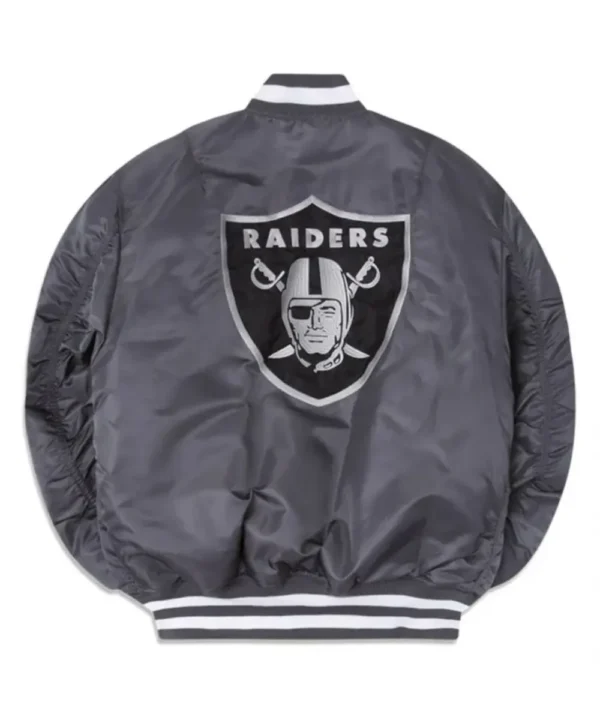 Las Vegas Raiders MA-1 Alpha Industries Gray Varsity Jacket