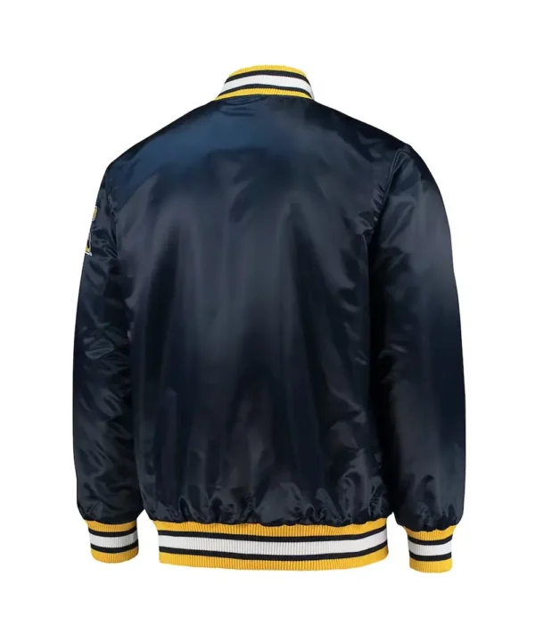 Michigan Wolverines O-Line Navy Blue Satin Jacket