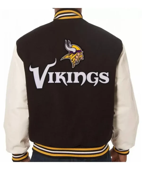 Minnesota Vikings Varsity White and Black Jacket