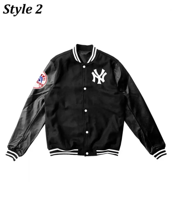 NY Yankees Varsity Wool/Leather Black Jacket