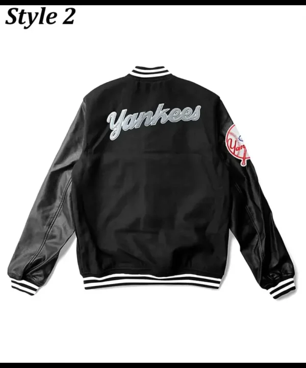 NY Yankees Varsity Wool/Leather Black Jacket