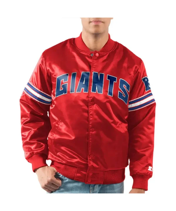 Red NY Giants Legacy Collection Satin Jacket