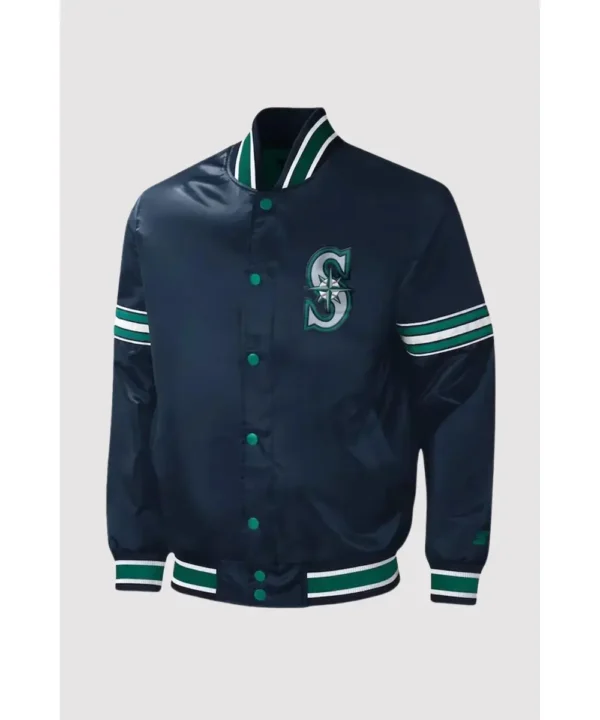 Seattle Mariners Starter Navy Midfield Varsity Jacket