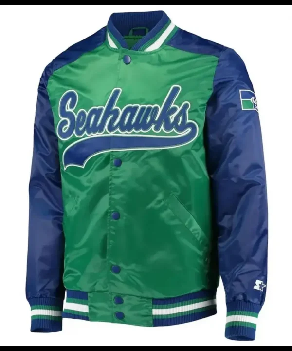 Seattle Seahawks Starter Blue and Green Jacket