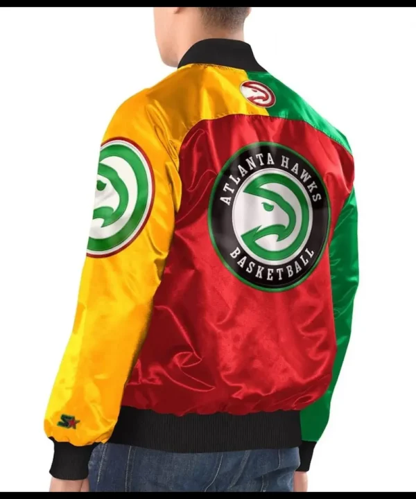 Atlanta Hawks Ty Mopkins Black/Red Varsity Satin Jacket