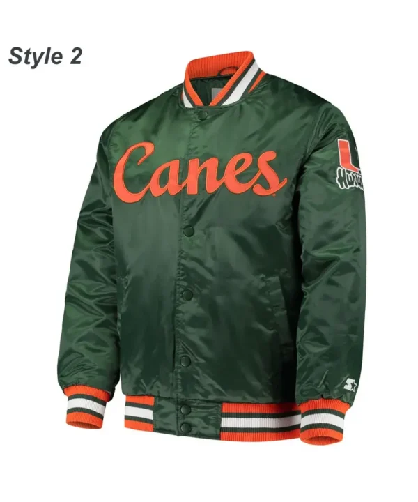 Miami Hurricanes Canes The Rookie Varsity Satin Jacket