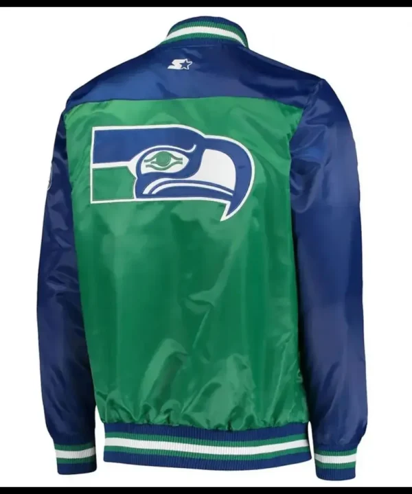 Seattle Seahawks Starter Blue and Green Jacket