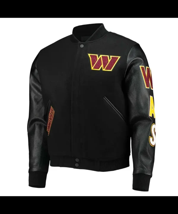 Washington Commanders Black Letterman Jacket